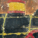 M&W, Morgantown & Wheeling Train with Coal Car, c. 1910s Folk Painting on Linen