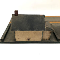 Tabletop Neighbors: Pair of Folk Art Houses on Platform