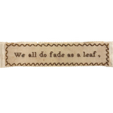 We All Do Fade As a Leaf, Mid 1800s Gold Beaded Punch Paper Embroidery on Silk Ribbon