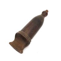 Finely Carved 19th C. Horn Pea Whistle with Inset Wood Mouthpiece 