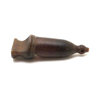 Finely Carved 19th C. Horn Pea Whistle with Inset Wood Mouthpiece 