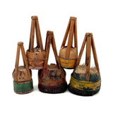 More Gorgeous Old Japanese Brushes: Large Pair, Yellow and Orange Wraps