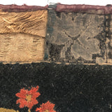 Charming 1889 Wire-Hinged Wooden Box with Hand-sewn, Embroidered Piecework Decoration