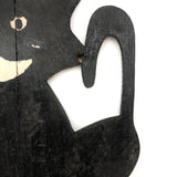 SOLD Black and White Old Folk Art Crate Wood Garden Cat