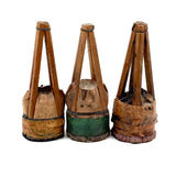 More Gorgeous Old Japanese Deer Hair Brushes: Set of Three, Green, Orange, Pink