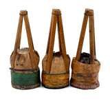 More Gorgeous Old Japanese Deer Hair Brushes: Set of Three, Green, Orange, Pink