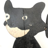 SOLD Black and White Old Folk Art Crate Wood Garden Cat