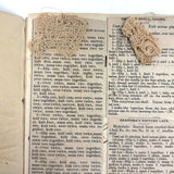 Antique Hand-marbled Alphabet Ledger Turned Lace Making Instruction Scrapbook with Samples