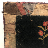 Charming 1889 Wire-Hinged Wooden Box with Hand-sewn, Embroidered Piecework Decoration