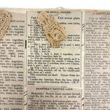 Antique Hand-marbled Alphabet Ledger Turned Lace Making Instruction Scrapbook with Samples