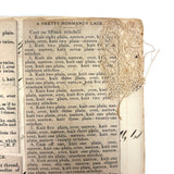 Antique Hand-marbled Alphabet Ledger Turned Lace Making Instruction Scrapbook with Samples