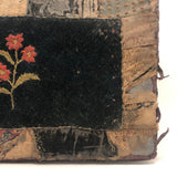 Charming 1889 Wire-Hinged Wooden Box with Hand-sewn, Embroidered Piecework Decoration