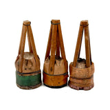 More Gorgeous Old Japanese Deer Hair Brushes: Set of Three, Green, Orange, Pink