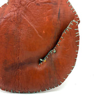 Wonderful Old (Hardened) Oil Cloth Cat  with Embroidered Face, Ex. Pat Hatch Collection