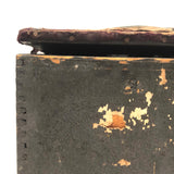 Charming 1889 Wire-Hinged Wooden Box with Hand-sewn, Embroidered Piecework Decoration