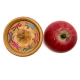Old Turned Wooden Apple with Horse Roulette Spinner Inside