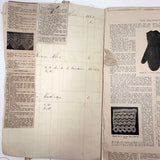 Antique Hand-marbled Alphabet Ledger Turned Lace Making Instruction Scrapbook with Samples