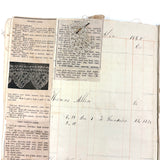 Antique Hand-marbled Alphabet Ledger Turned Lace Making Instruction Scrapbook with Samples