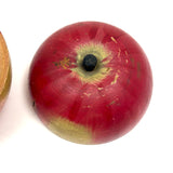 Old Turned Wooden Apple with Horse Roulette Spinner Inside