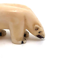 Sweet Small Inuit Eskimo Carved Tusk Polar Bear 