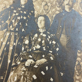 Playing Card Dress, Star and Moon Hats, Wonderful Original Victorian Portrait of a Dramatic Trio