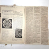Antique Hand-marbled Alphabet Ledger Turned Lace Making Instruction Scrapbook with Samples