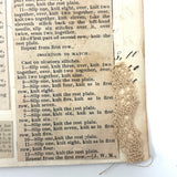 Antique Hand-marbled Alphabet Ledger Turned Lace Making Instruction Scrapbook with Samples