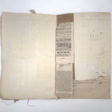 Antique Hand-marbled Alphabet Ledger Turned Lace Making Instruction Scrapbook with Samples