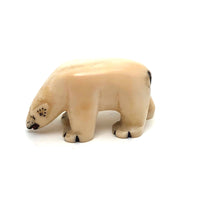 Sweet Small Inuit Eskimo Carved Tusk Polar Bear 
