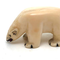 Sweet Small Inuit Eskimo Carved Tusk Polar Bear 