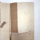 Antique Hand-marbled Alphabet Ledger Turned Lace Making Instruction Scrapbook with Samples