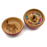 Old Turned Wooden Apple with Horse Roulette Spinner Inside