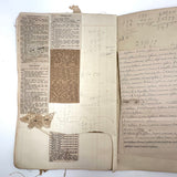 Antique Hand-marbled Alphabet Ledger Turned Lace Making Instruction Scrapbook with Samples