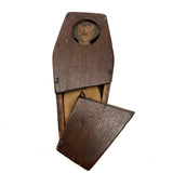 Folk Art Figure in Coffin with Hand-drawn Face and Surprise Inside
