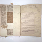 Antique Hand-marbled Alphabet Ledger Turned Lace Making Instruction Scrapbook with Samples