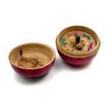 Old Turned Wooden Apple with Horse Roulette Spinner Inside