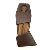 Folk Art Figure in Coffin with Hand-drawn Face and Surprise Inside