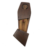 Folk Art Figure in Coffin with Hand-drawn Face and Surprise Inside