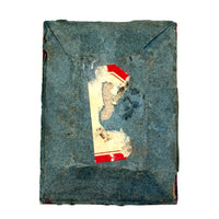 Farewell, Mid 19th Century Reverse Painted Glass, Foil and Paper Flowers Forget Me Not