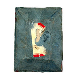 Farewell, Mid 19th Century Reverse Painted Glass, Foil and Paper Flowers Forget Me Not