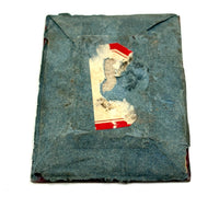 Farewell, Mid 19th Century Reverse Painted Glass, Foil and Paper Flowers Forget Me Not