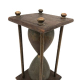 Early 20th C. Odd Fellows Carved Hourglass in Gold and Silver Paint