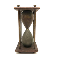 Early 20th C. Odd Fellows Carved Hourglass in Gold and Silver Paint