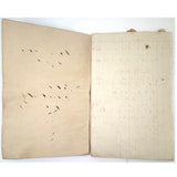 Antique Hand-marbled Alphabet Ledger Turned Lace Making Instruction Scrapbook with Samples