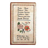 Amish Artist Barbara Ebersole (1846-1922) Lancaster, PA 1879 Ink and Watercolor Fraktur Bookplate