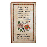 Amish Artist Barbara Ebersole (1846-1922) Lancaster, PA 1879 Ink and Watercolor Fraktur Bookplate