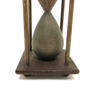Early 20th C. Odd Fellows Carved Hourglass in Gold and Silver Paint