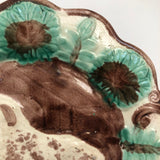 Antique Majolica Plate with Drippy Dog