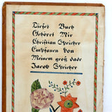 Amish Artist Barbara Ebersole (1846-1922) Lancaster, PA 1879 Ink and Watercolor Fraktur Bookplate