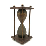 Early 20th C. Odd Fellows Carved Hourglass in Gold and Silver Paint